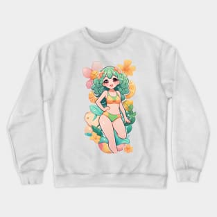 Cute anime bikini girl Crewneck Sweatshirt